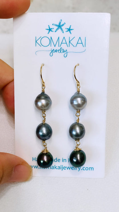 Le'a drop earrings - Tahitian