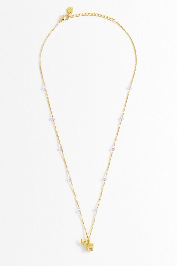 Lilac Elephant Necklace