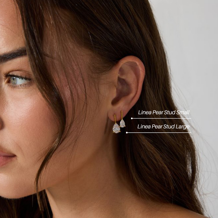 Linea Pear Stud