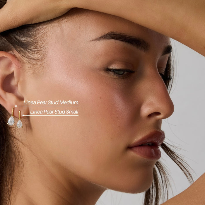 Linea Pear Stud