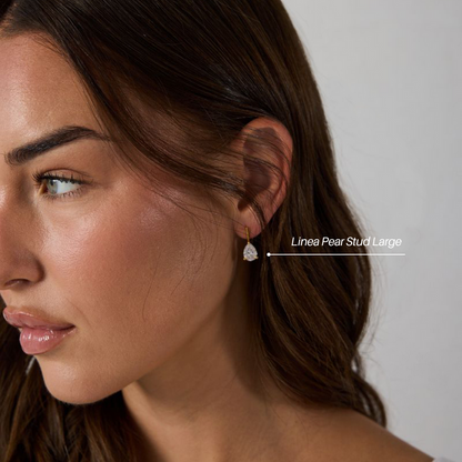 Linea Pear Stud