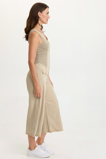 Wearables Linette Twill Zip-Up V-Neck Jumpsuit