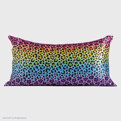 Lisa Frank x Kitsch Rainbow Leopard Satin Pillowcase — King — detail