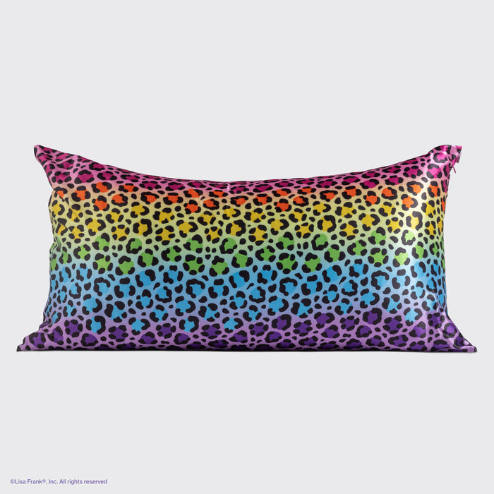 Lisa Frank x Kitsch Rainbow Leopard Satin Pillowcase — King — detail