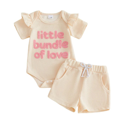 LITTLE BUNDLE OF LOVE Waffle Knit Outfit