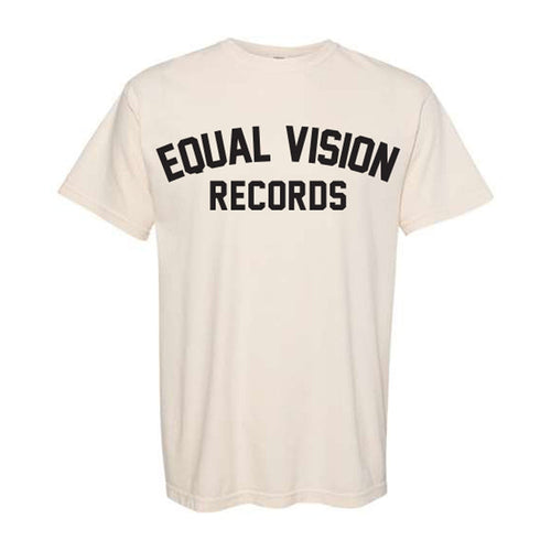 An ivory T-shirt has the words Equal Vision Records on it