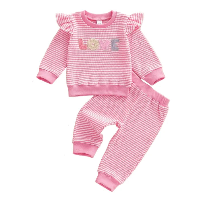 LOVE Striped Pink Outfit