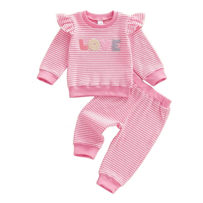 LOVE Striped Pink Outfit