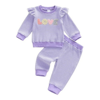 LOVE Striped Pink Outfit