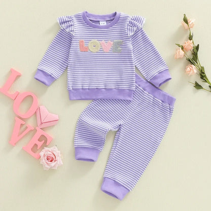 LOVE Striped Pink Outfit