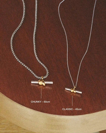 Lucy Williams Chunky Knot T-Bar Necklace | Mixed Metal Necklaces Missoma