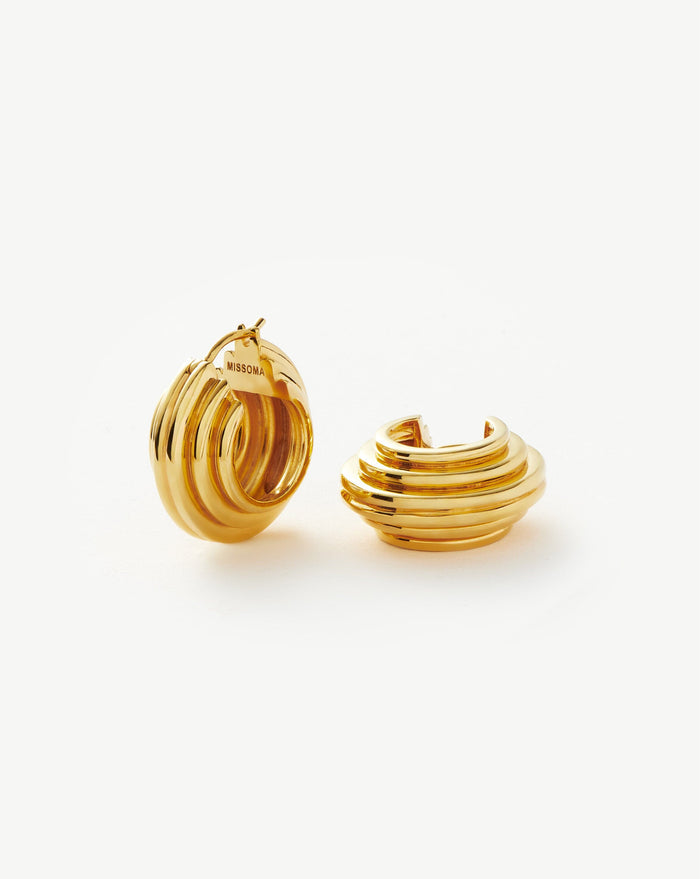 Lucy Williams Medium Chunky Ridge Hoop Earrings Earrings Missoma