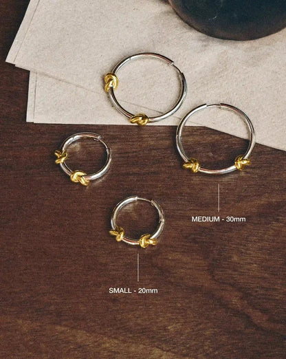 Lucy Williams Medium Knot Hoop Earrings | Mixed Metal Earrings Missoma