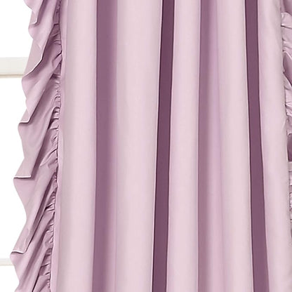 Lush Decor Reyna Ruffle Window Curtain Panel Set, Pair, 54" W x 84" L, Lilac - Flowy Curtain Set - Romantic Ruffle Curtains for Bedroom, Living room, or Dining Room - Farmhouse & Cottage Home Decor