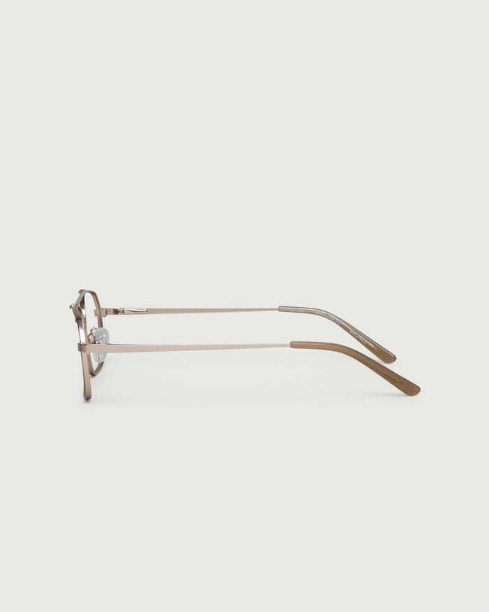 White Gold::Magnus Eyeglasses pilot gold metal side