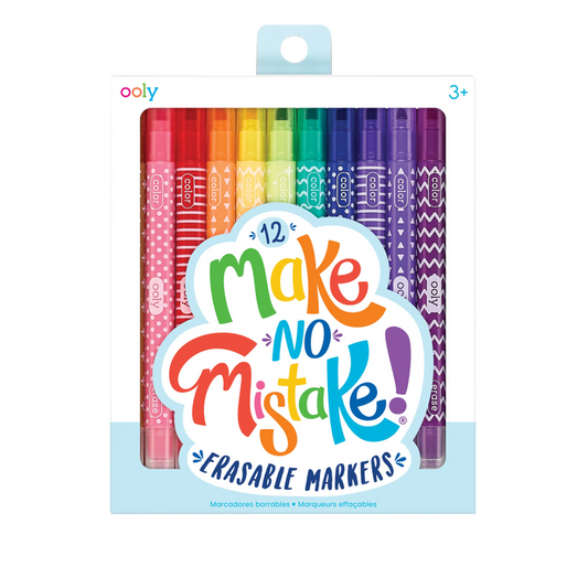 Front of packaging of OOLY Make No Mistake! Erasable Markers
