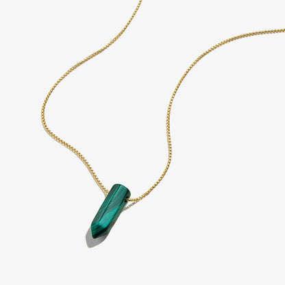 Malachite Gemstone Necklace, 14kt Gold over .925 Sterling Silver, Alex and Ani