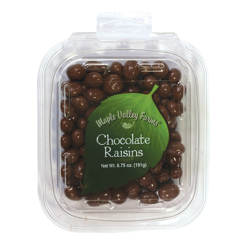 Maple Valley Farms Raisins Milk Chocolate 6.75oz Peg Tub - 6ct