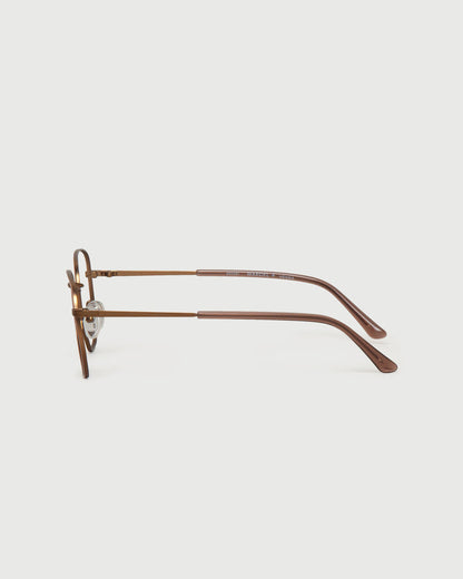 Henna::Marcel Eyeglasses square brown metal side
