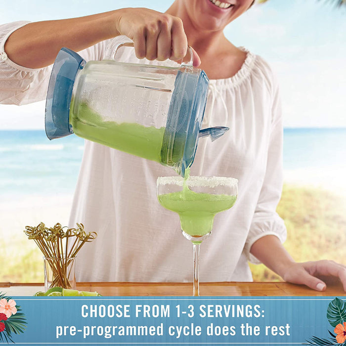 MARGARITAVILLE Key West Frozen Concoction Maker with Easy Pour Jar and XL Ice Reservoir - Factory serviced with Home Essentials warranty - DM1900