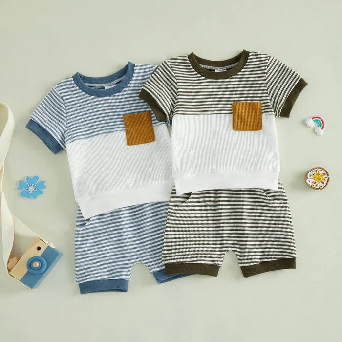 MARLO Striped Waffle Knit Outfit
