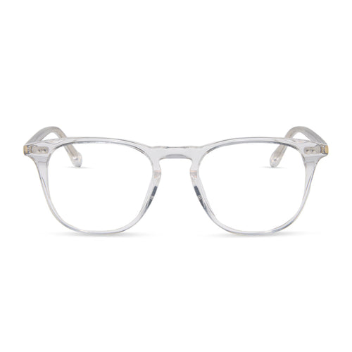 diff eyewear featuring the maxwell square prescription glasses with a clear crystal frame front view