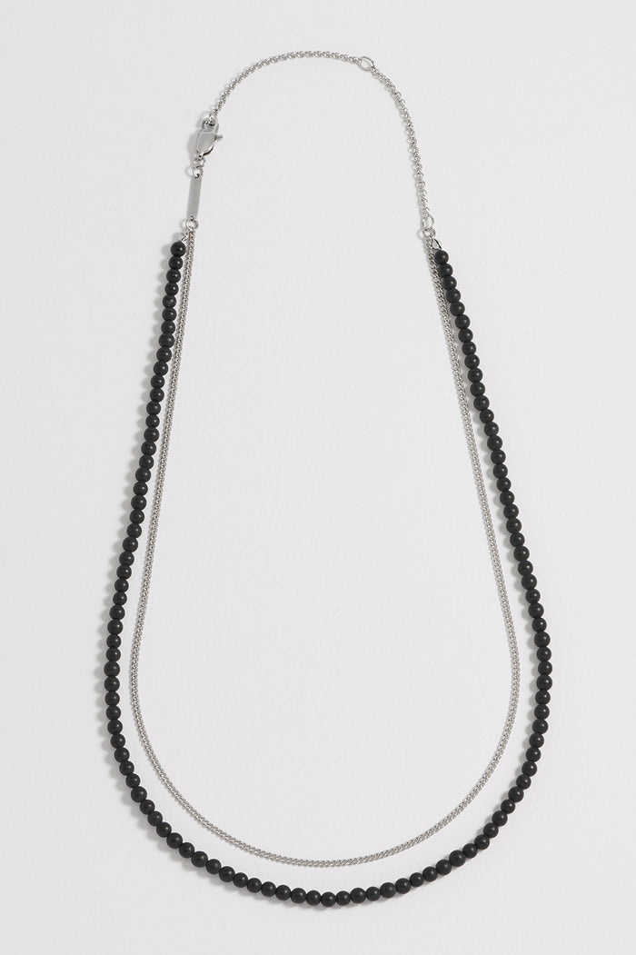 Men's Black Onyx Double Necklace