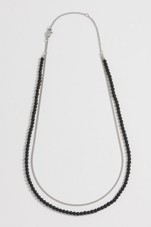 Men's Black Onyx Double Necklace