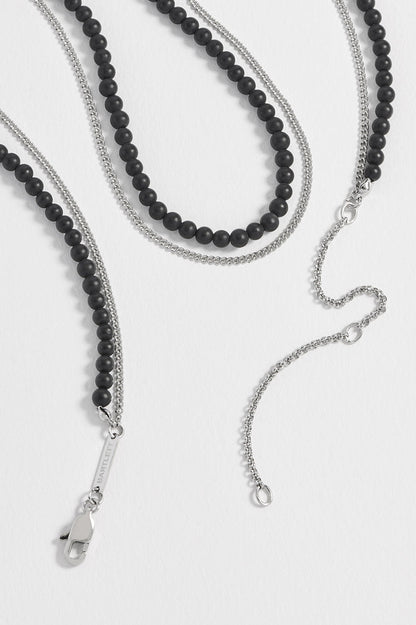 Men's Black Onyx Double Necklace