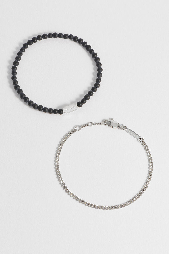Men's Black Onyx Duo Bracelet Set