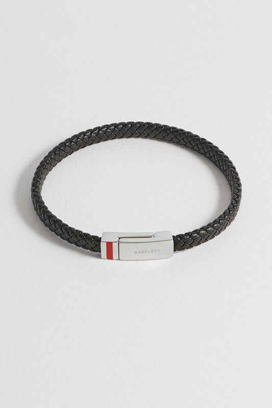 Men's Black Wrap Bracelet With Enamel Detail