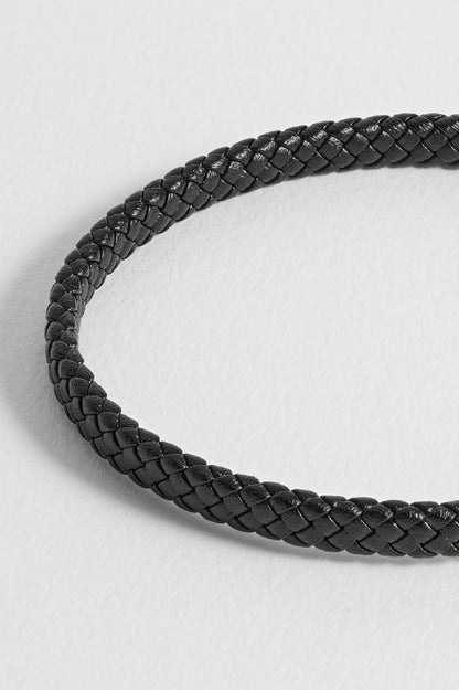 Men's Black Wrap Bracelet With Enamel Detail