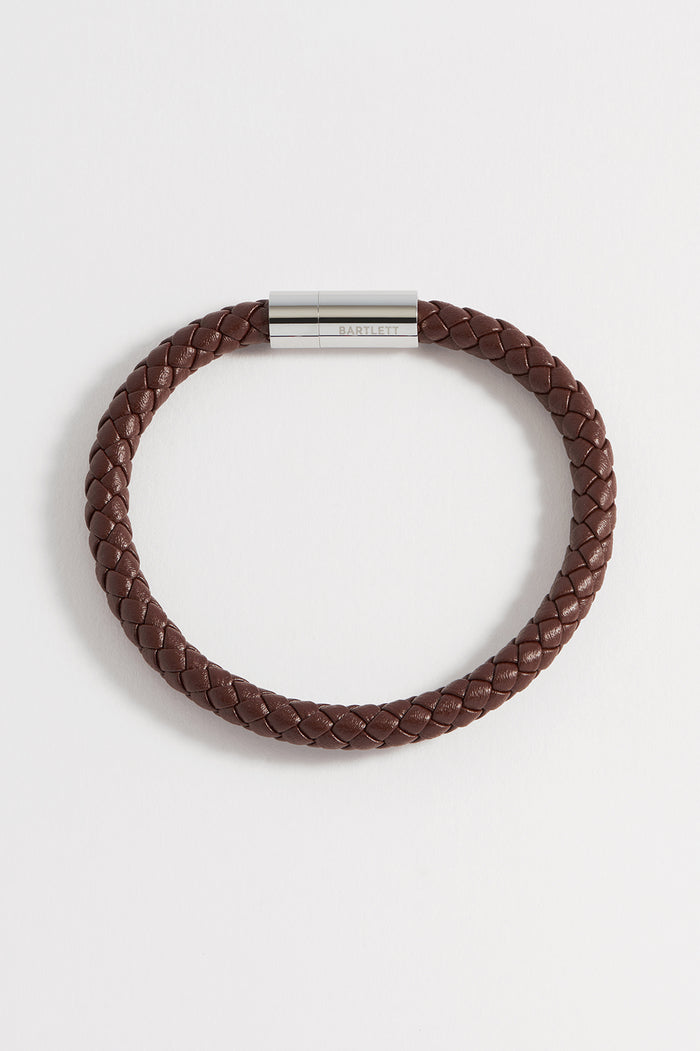 Men's Leather Single Plaited Wrap Bracelet