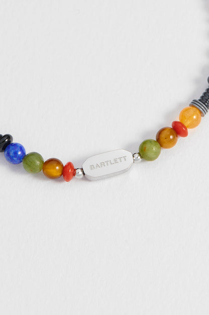 Men's Mixed Gemstone And Acrylic Beaded Bracelet