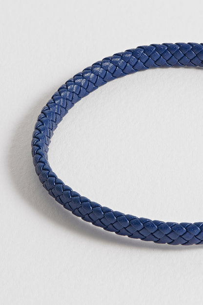 Men's Navy Wrap Bracelet With Enamel Detail