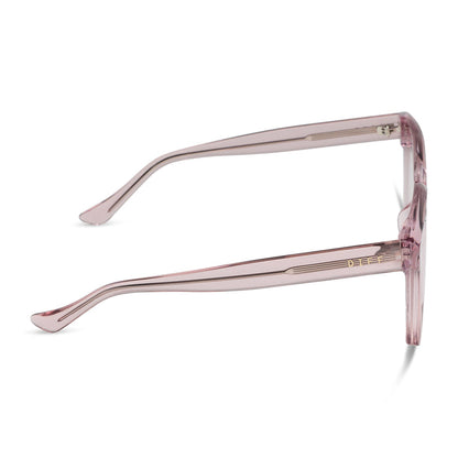 diff eyewear featuring the meredith square  oversized prescription glasses with a rose crystal frame acetate side view