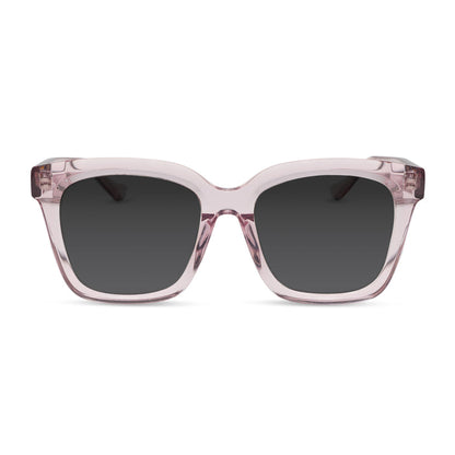 diff eyewear featuring the meredith square  oversized prescription sunglasses with a rose crystal frame acetate front view