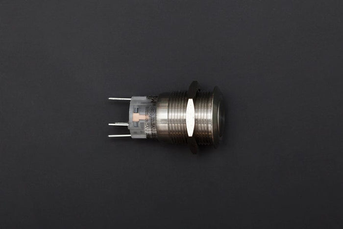 Metal illuminated Pushbutton-Blue Ring [Discontinued] by DFRobot - The Pi Hut