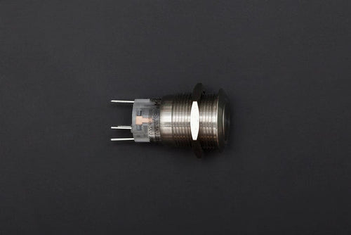 Metal illuminated Pushbutton-Blue Ring [Discontinued] by DFRobot - The Pi Hut