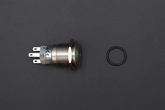Metal illuminated Pushbutton-Green Ring [Discontinued] by DFRobot - The Pi Hut