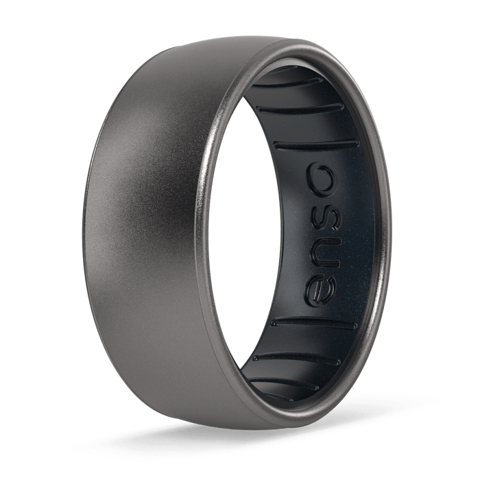 Dualtone Silicone Ring - Platinum/Black Pearl