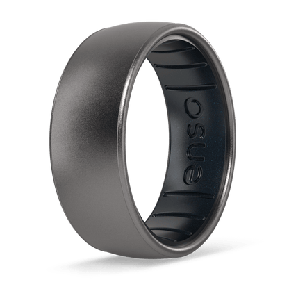 Dualtone Silicone Ring - Platinum/Black Pearl