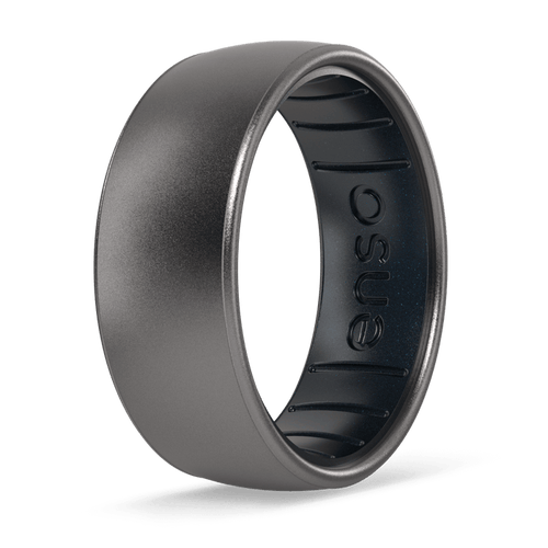 Dualtone Silicone Ring - Platinum/Black Pearl