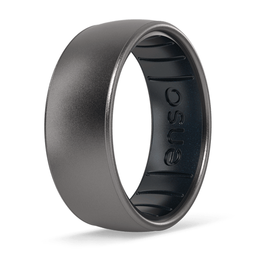 Dualtone Silicone Ring - Platinum/Black Pearl
