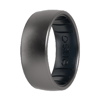 Dualtone Silicone Ring - Platinum/Black Pearl