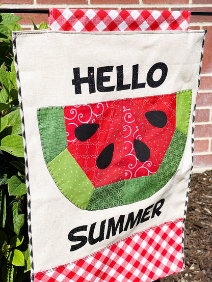 Hello Summer Garden Flag