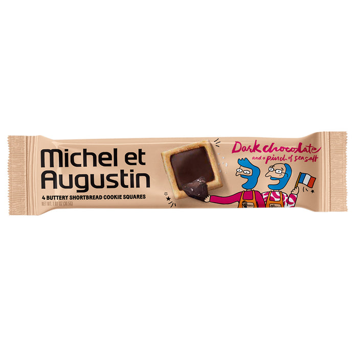 Michel Et Augustin With Sea Salt Cookie Square Dark Chocolate 4 Pc 1.07oz - 18ct