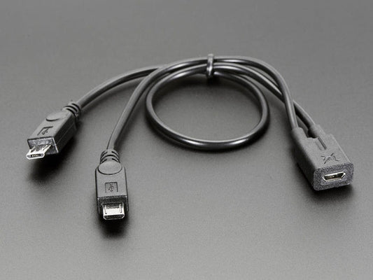 Micro B USB 2-Way Y Splitter Cable by The Pi Hut - The Pi Hut