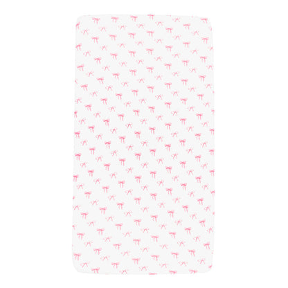 Mini Crib Sheet in Bow on mattress