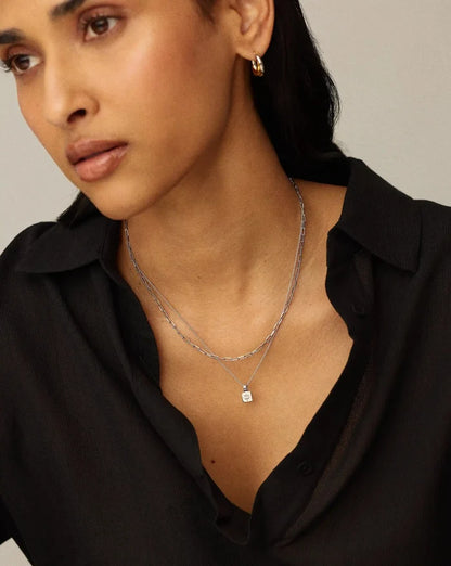 Mini Paperclip Chain Necklace | Platinum Plated Necklaces Missoma